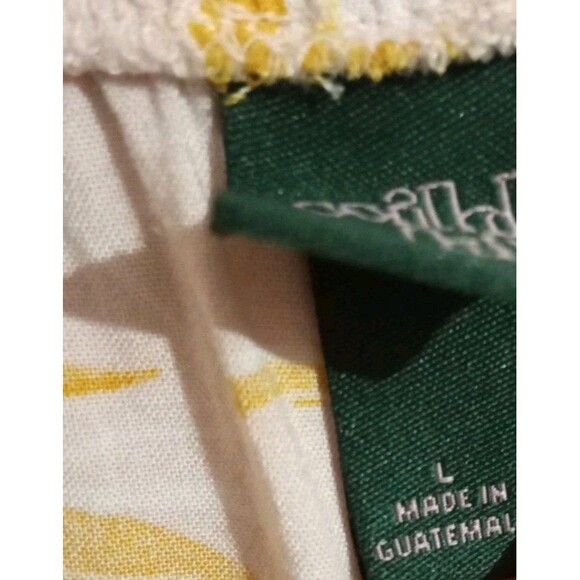 Wild Fable Sundress Size Large Beach Slip Dress Yellow White Hawaii Palm Leaves - Picture 3 of 5